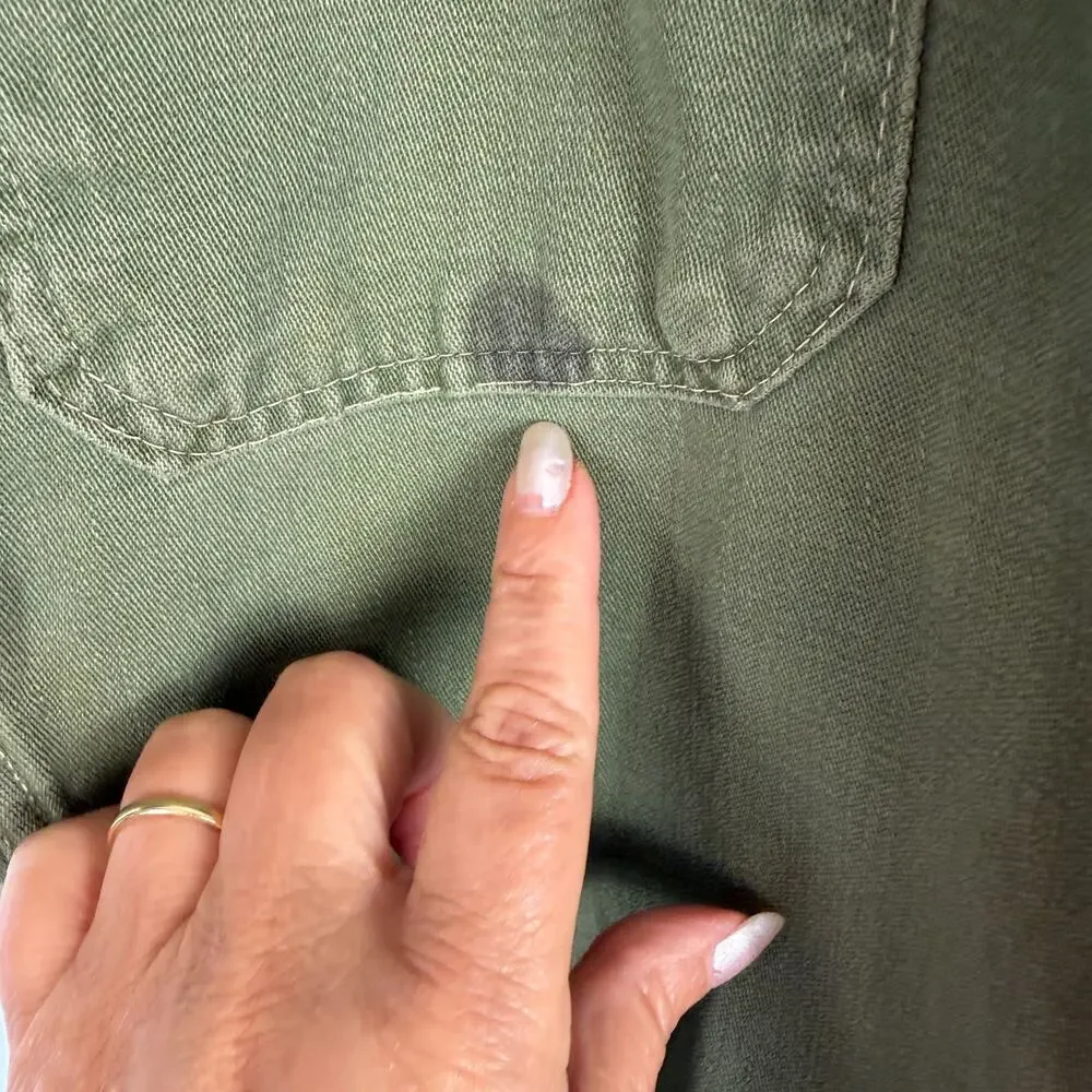 Vintage US Air Force Uniform Shirt Khaki Green Est Size Mens Small Patches READ